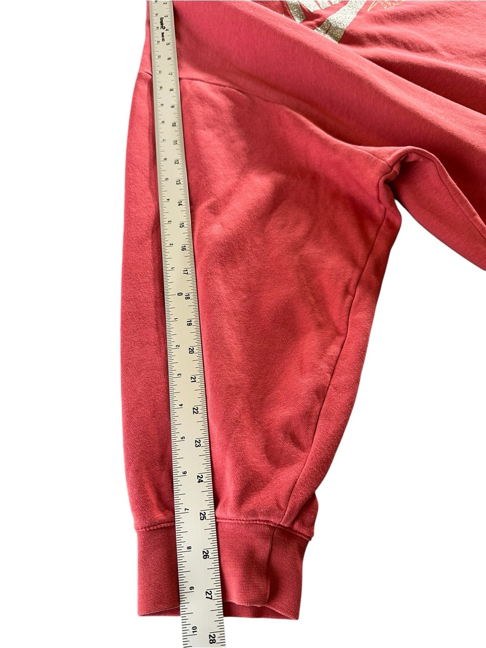 Nike Plus Women's Coral-Red Cropped Crewneck Sweatshirt with Glitter Logo 3X - Picture 9 of 11